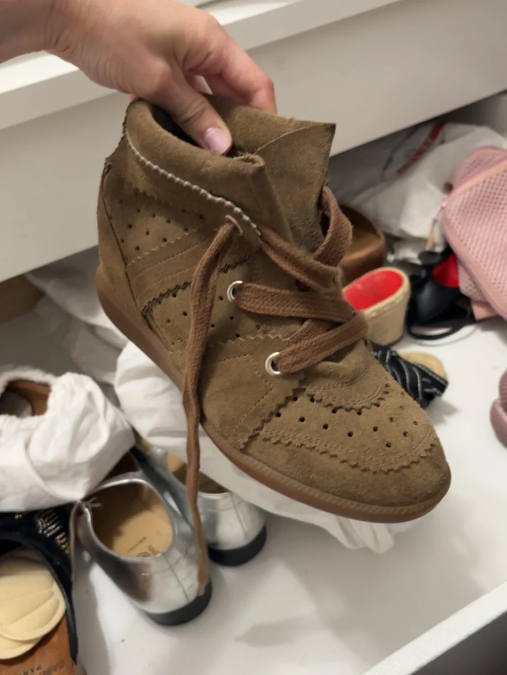 Isabel Marant Bobby Suede Wedge Sneakers